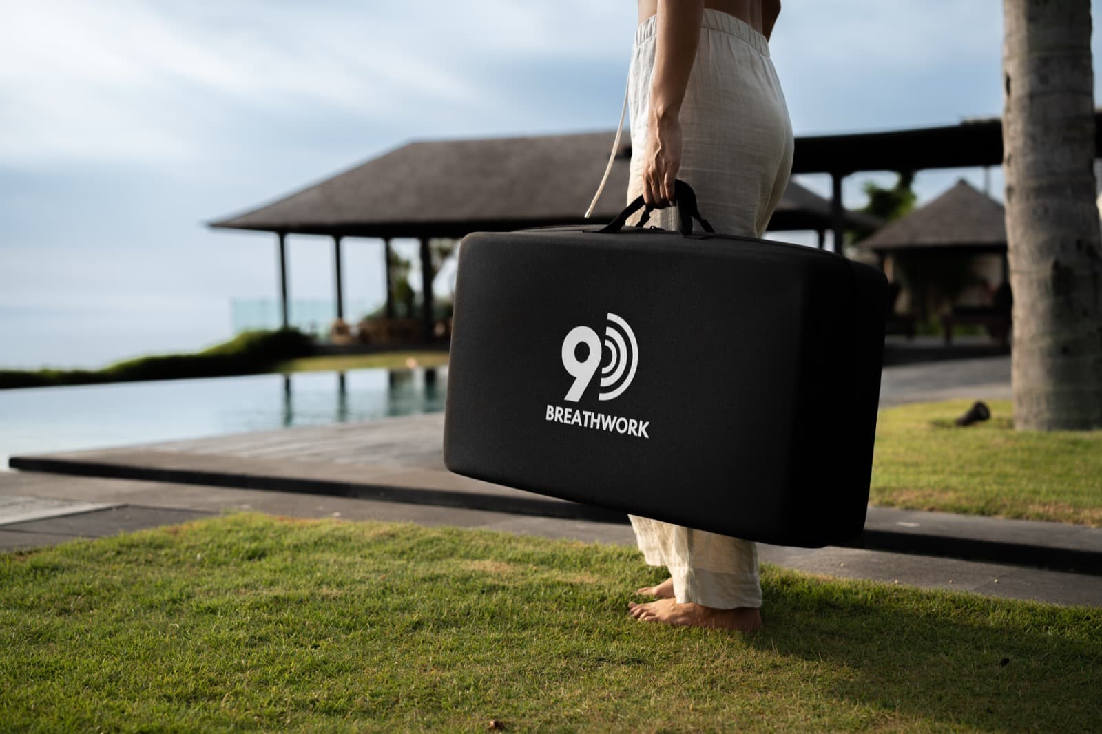 A 9D Breathwork sound system in its case, carried out to a session